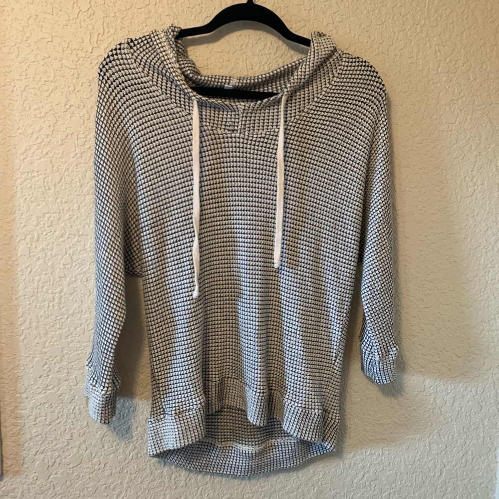 Splendid Medium Black and Whit Soft Knit Hoodie